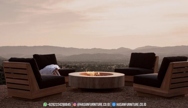 Tulum Set Kursi Lounge Kayu Jati Minimalis Gaya Tropis