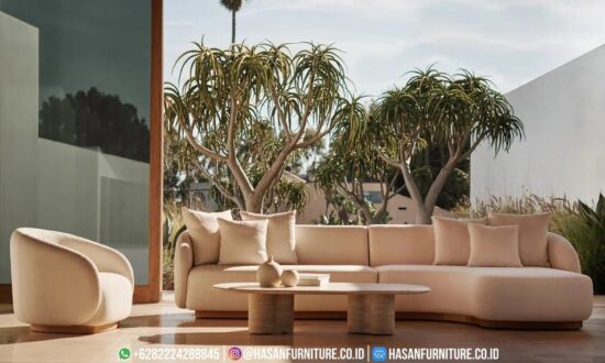 Inspirasi penempatan kursi lounge Como untuk interior ruang tamu minimalis mewah.