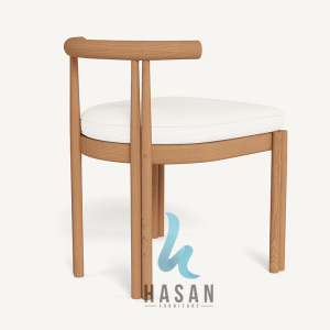 Armless dining chair jati Cove from back angle