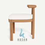Armless dining chair jati Cove from left side