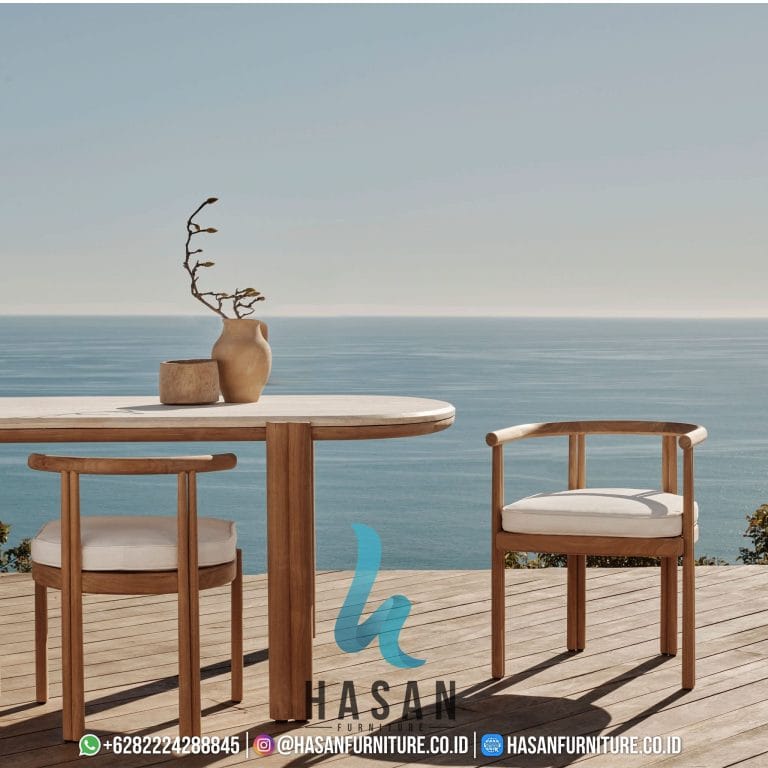 Armless dining chair jati Cove in outdoor setting