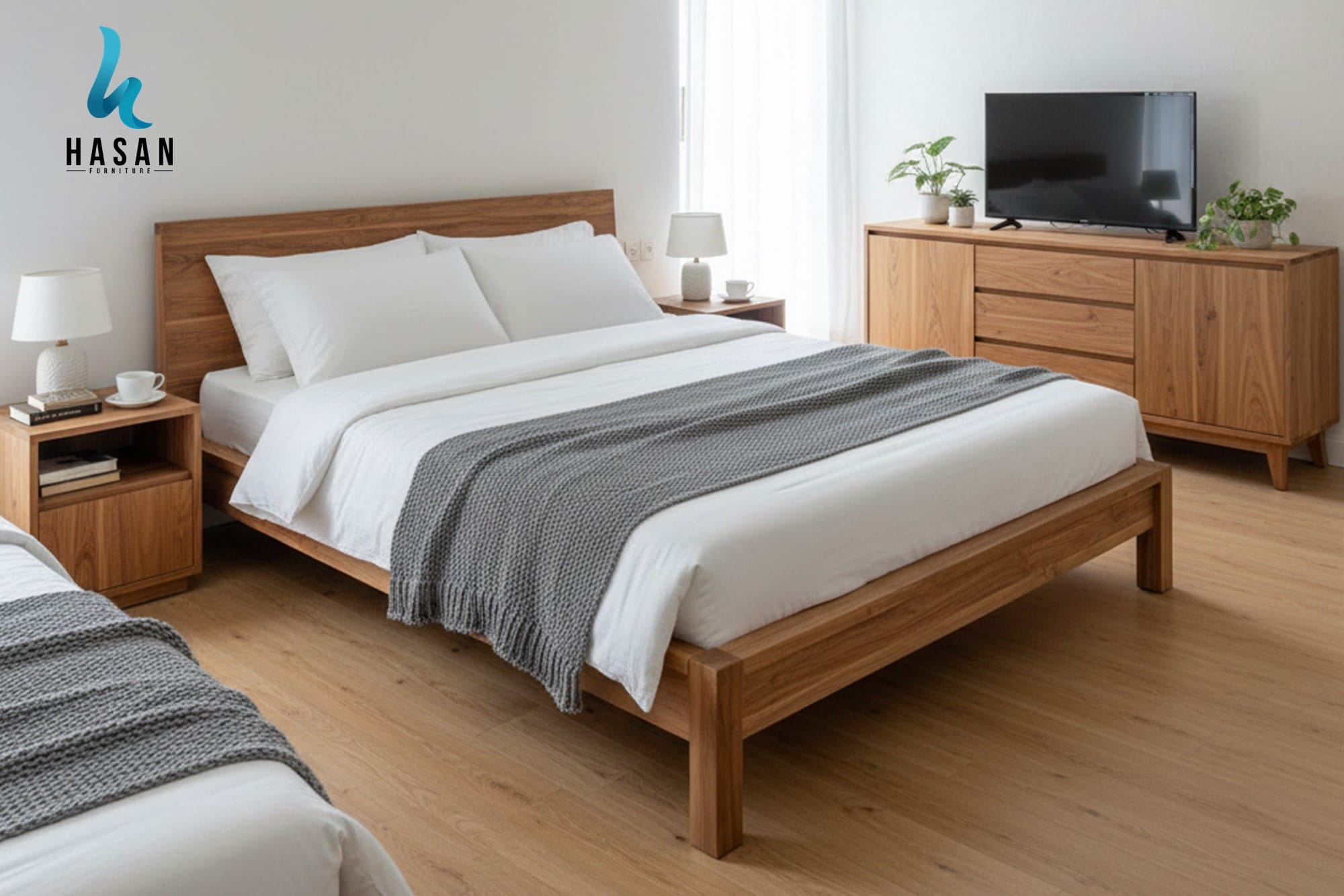desain kamar tidur minimalis dengan tempat tidur jati hasan furniture