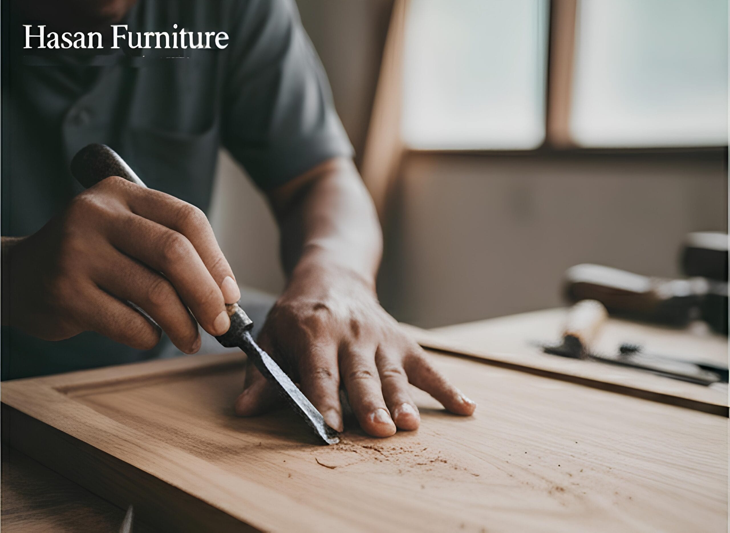 Keahlian tangan pengrajin Jepara dalam memahat detail kayu jati dengan presisi tinggi.