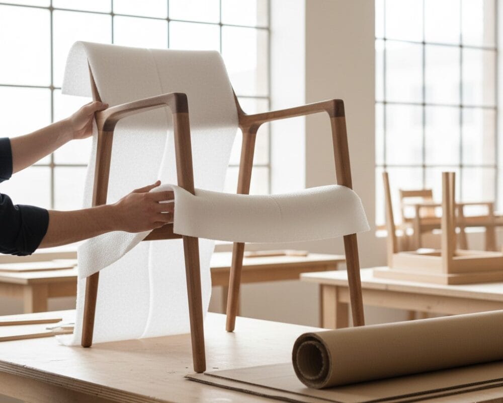 Proses pengemasan produk hasan furniture jepara