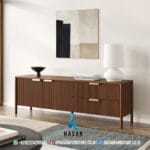 Sideboard Walnut Fluted Minimalis - Gambar 2