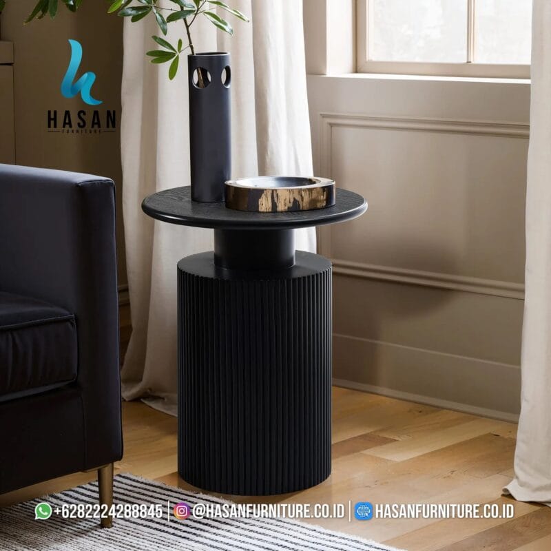 Inspirasi dekorasi meja pilar hitam hasan furniture