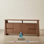 Scandinavian Open Shelf Sideboard Jati - Gambar 2