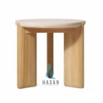 Desain meja samping bulat jati marmer mewah kontemporer