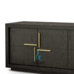 Luxury Black Sideboard Jati Brass Accent - Gambar 4