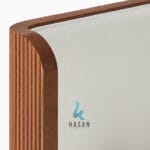 Modern Fluted Jati Bed Frame Upholstered - Gambar 5