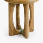 Modern Arch Sculptural Jati Side Table Mewah - Gambar 5