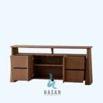 Scandinavian Open Shelf Sideboard Jati - Gambar 3
