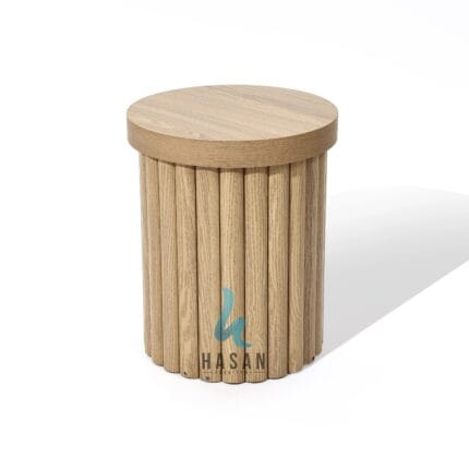 jual side table jati pilar drum mewah hasan furniture