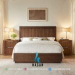 Modern Fluted Jati Bed Frame - Gambar 2