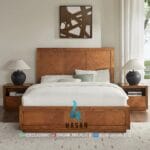 Modern Minimalis Jati Bed Frame - Gambar 2