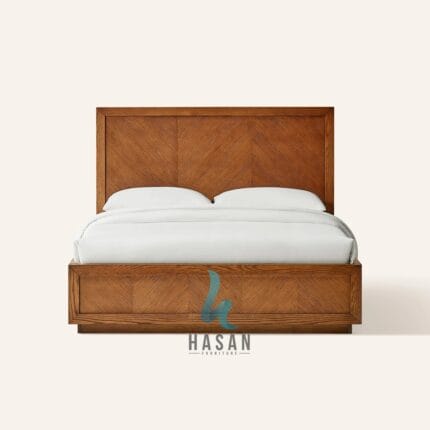 Tempat tidur jati solid desain minimalis mewah