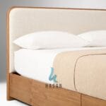 Detail Sandaran Headboard Kain Premium Ranjang Jati Mewah