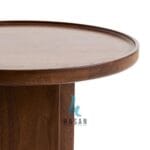 Modern Triple-Cove Pillar Jati Side Table Mewah - Gambar 4