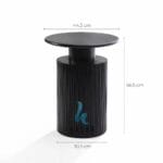 Modern Fluted Black Jati Side Table Mewah - Gambar 5
