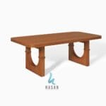 Rectangular Arc Pedestal Jati Dining Table - Gambar 4