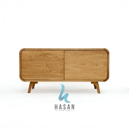 Sideboard Jati Japandi Minimalis Tampak Depan
