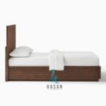 Modern Fluted Jati Bed Frame - Gambar 3