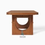 Rectangular Arc Pedestal Jati Dining Table - Gambar 5
