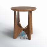 Modern U-Base Jati Side Table Mewah - Gambar 4